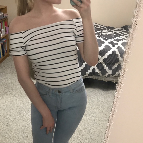 White and Black Striped T-shirt - Picture 3 of 3